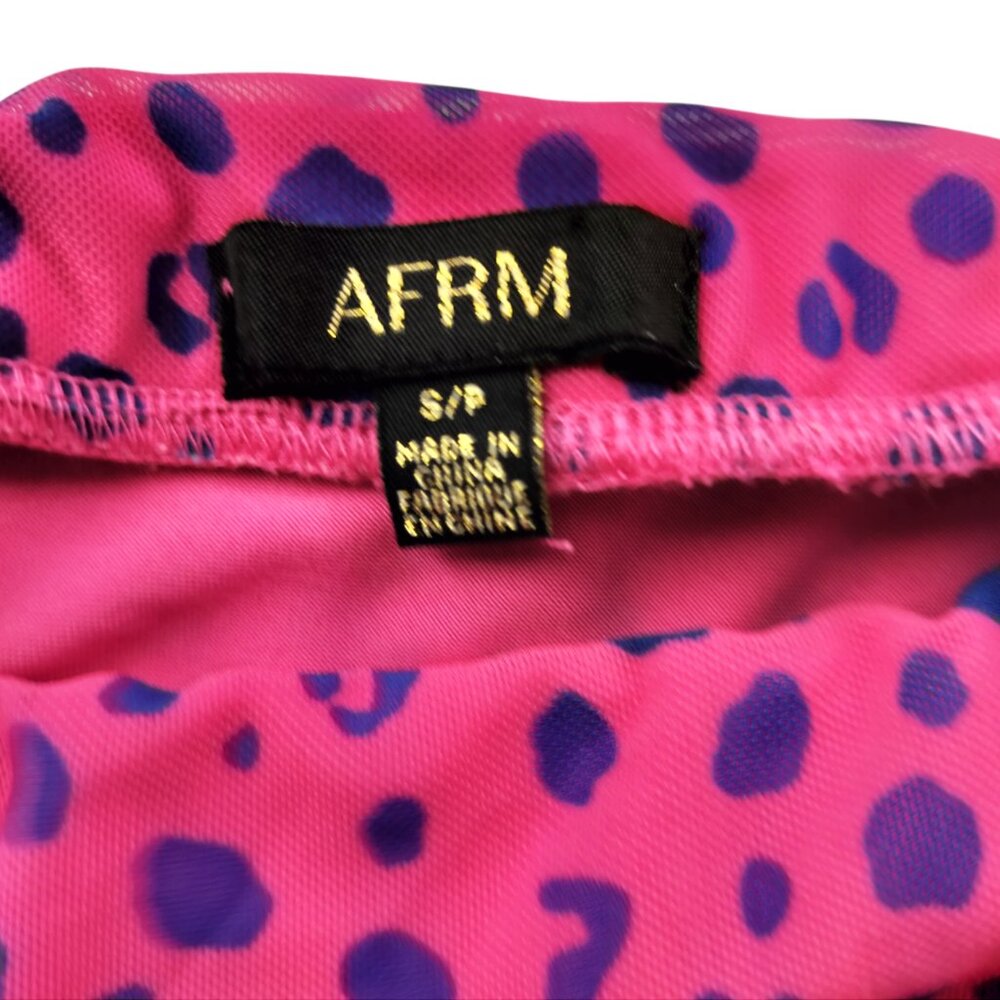 AFRM Strapless MINI Dress Size S/P Pink to Orange Lepard gradient Ruching - Picture 4 of 8